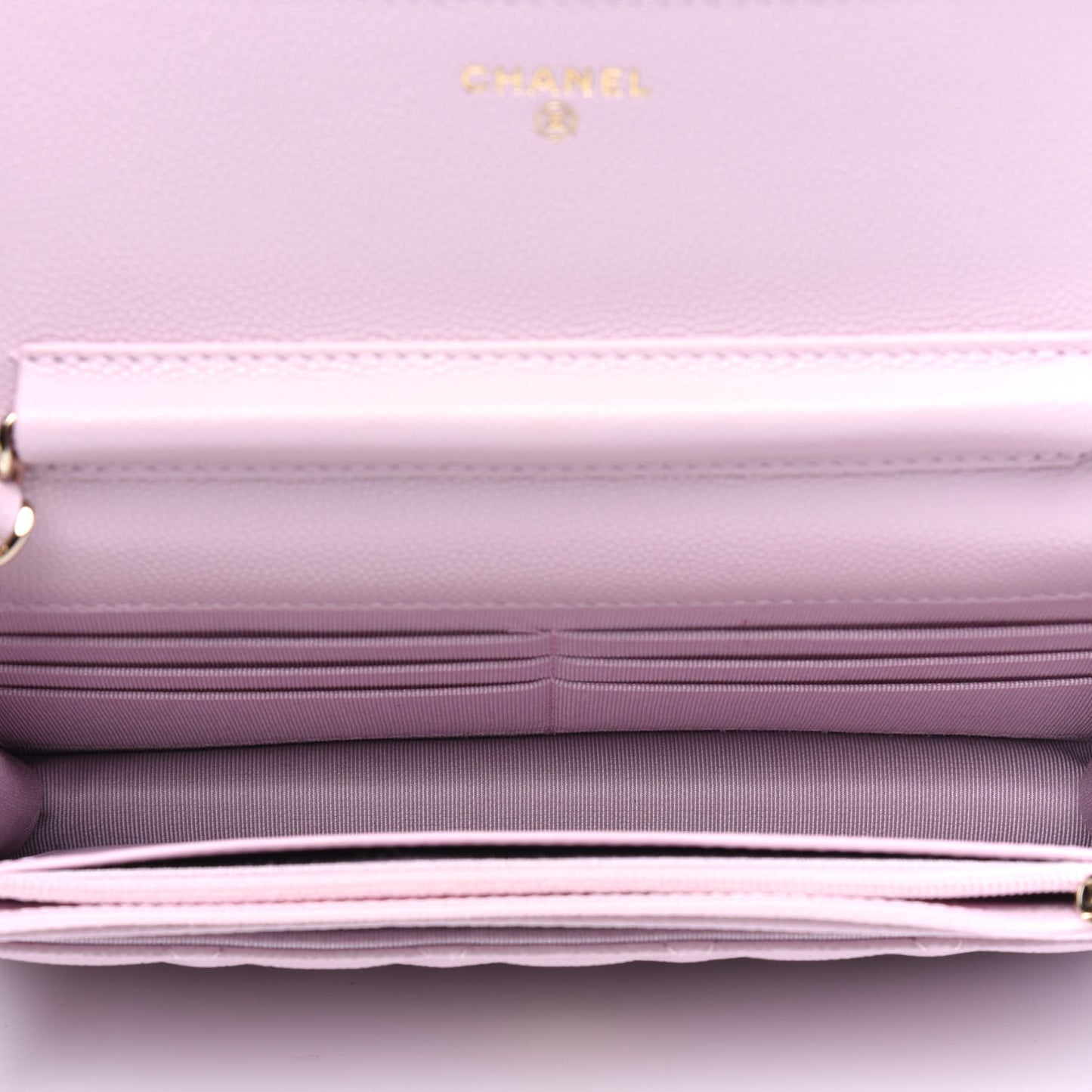 Caviar Quilted Wallet On Chain WOC Light Pink