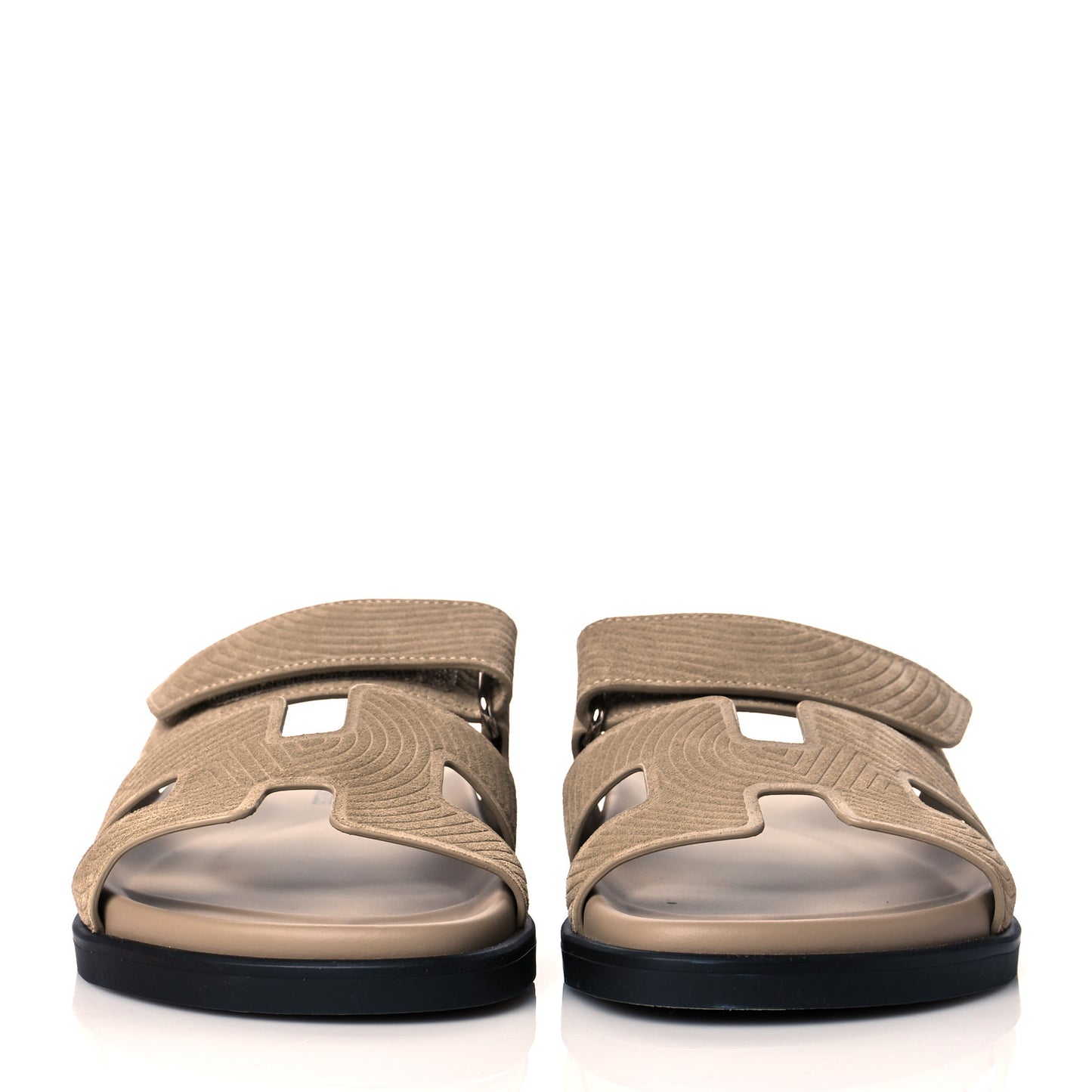 Suede Goatskin Chaine d'Ancre Womens Chypre Sandals 37 Beige Sable