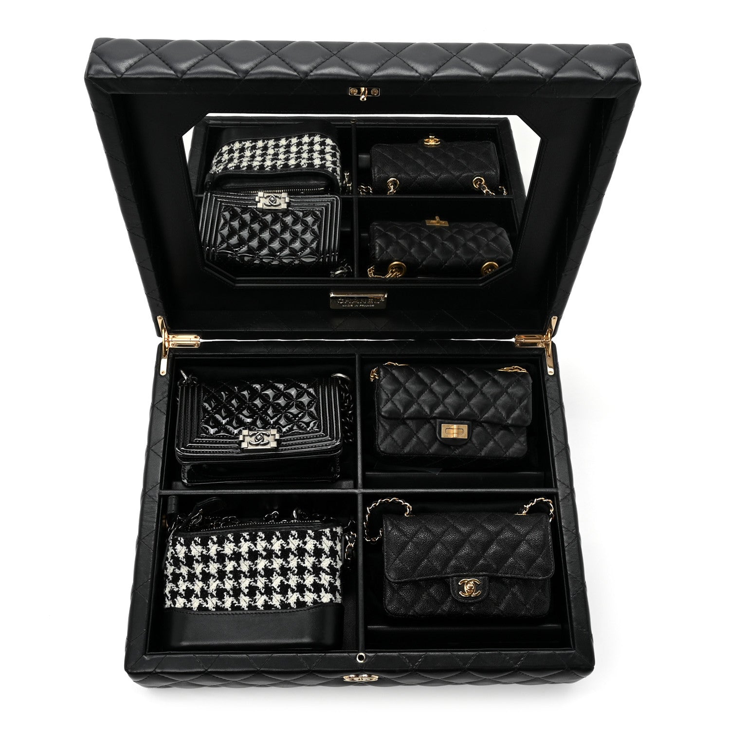 Chanel Lambskin Calfskin Tweed Success Story Set of 4 Minis Bags Black 7 of 47
