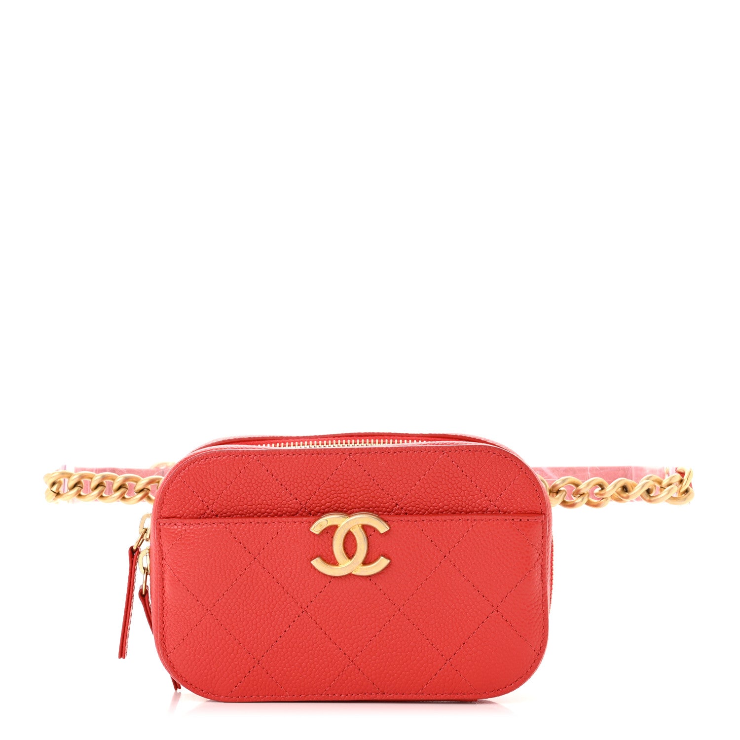 Chanel Caviar Quilted Waist Bag Red 1 of 12