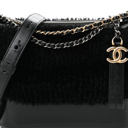 Chanel Shearling Small Gabrielle Hobo Black 8 of 10