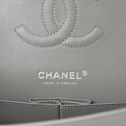 Chanel Lambskin Quilted Medium Double Flap Grey 8 of 11