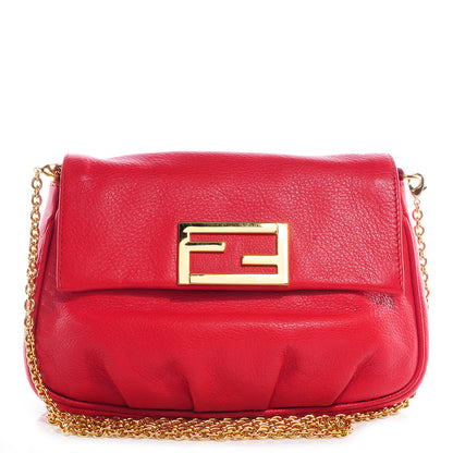 Fendi Vitello Flamingo Fendista Pouchette Crossbody Red 1 of 9