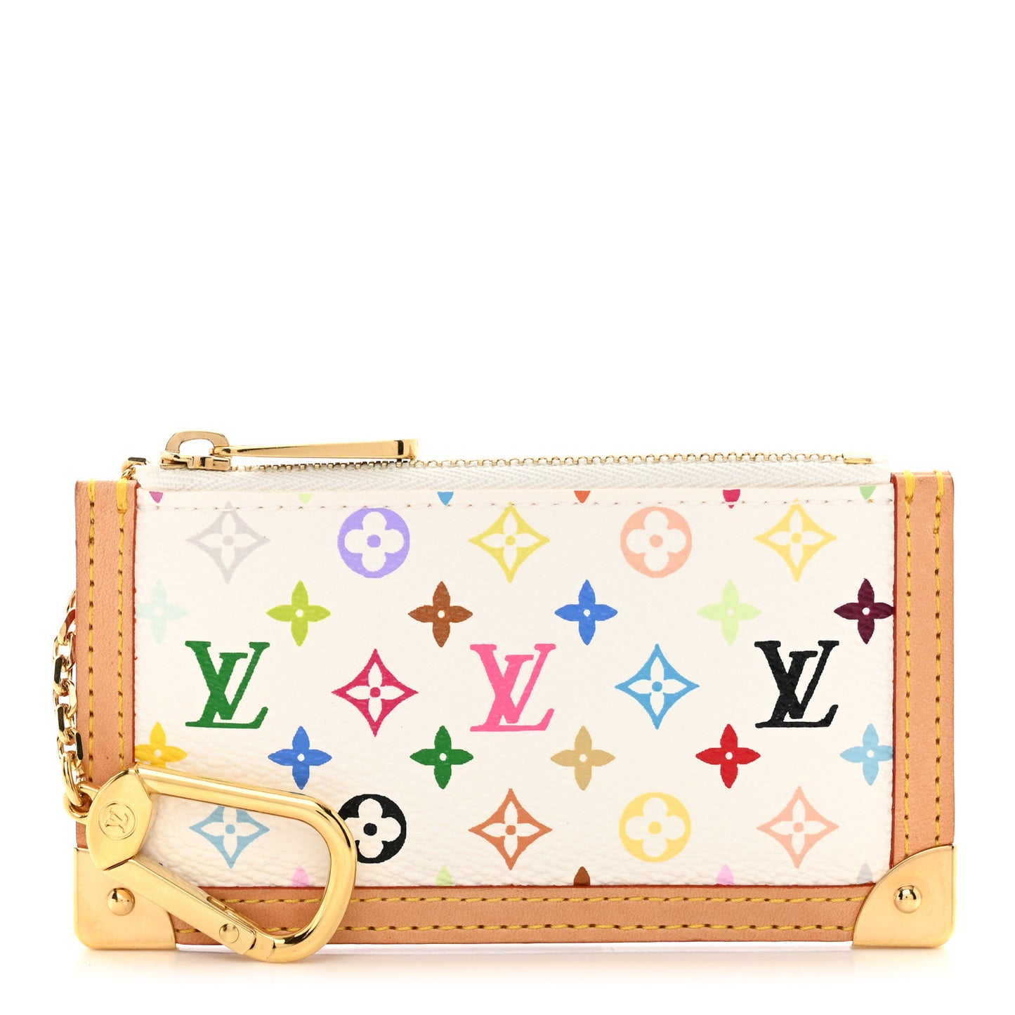 Monogram Multicolor Key Pouch White