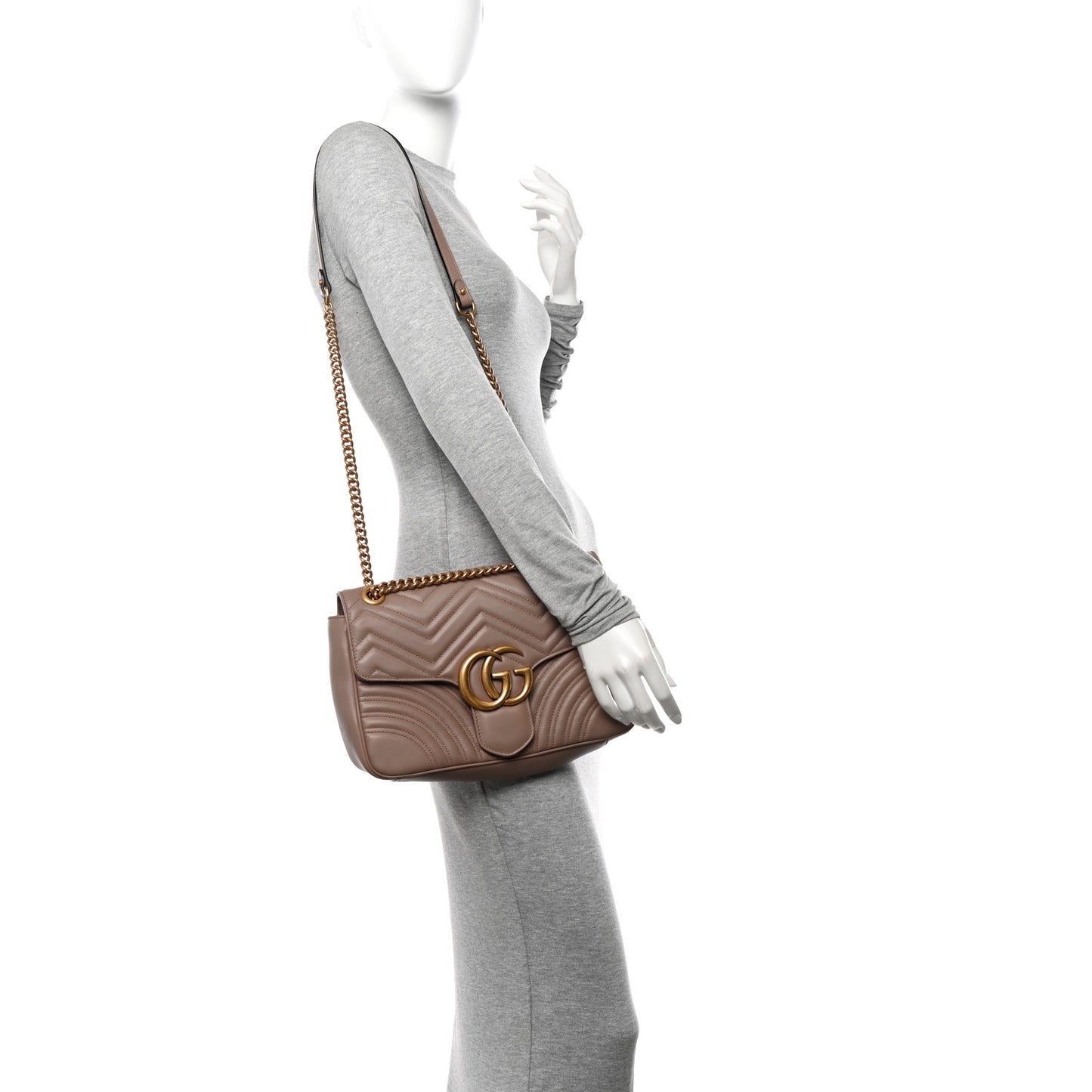 Calfskin Matelasse Medium GG Marmont Shoulder Bag Porcelain Rose