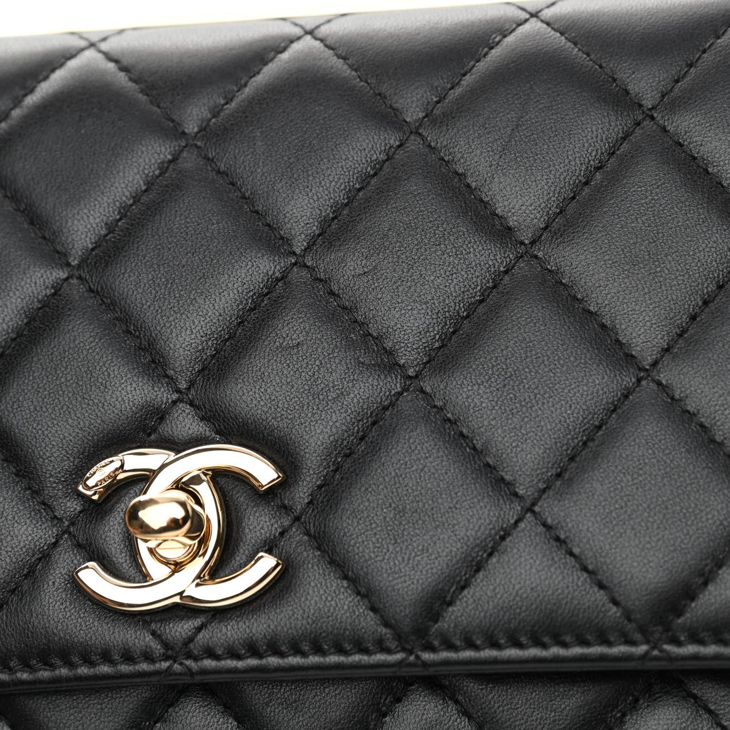 Chanel Lambskin Quilted Trendy CC Wallet On Chain WOC Black 12 of 12