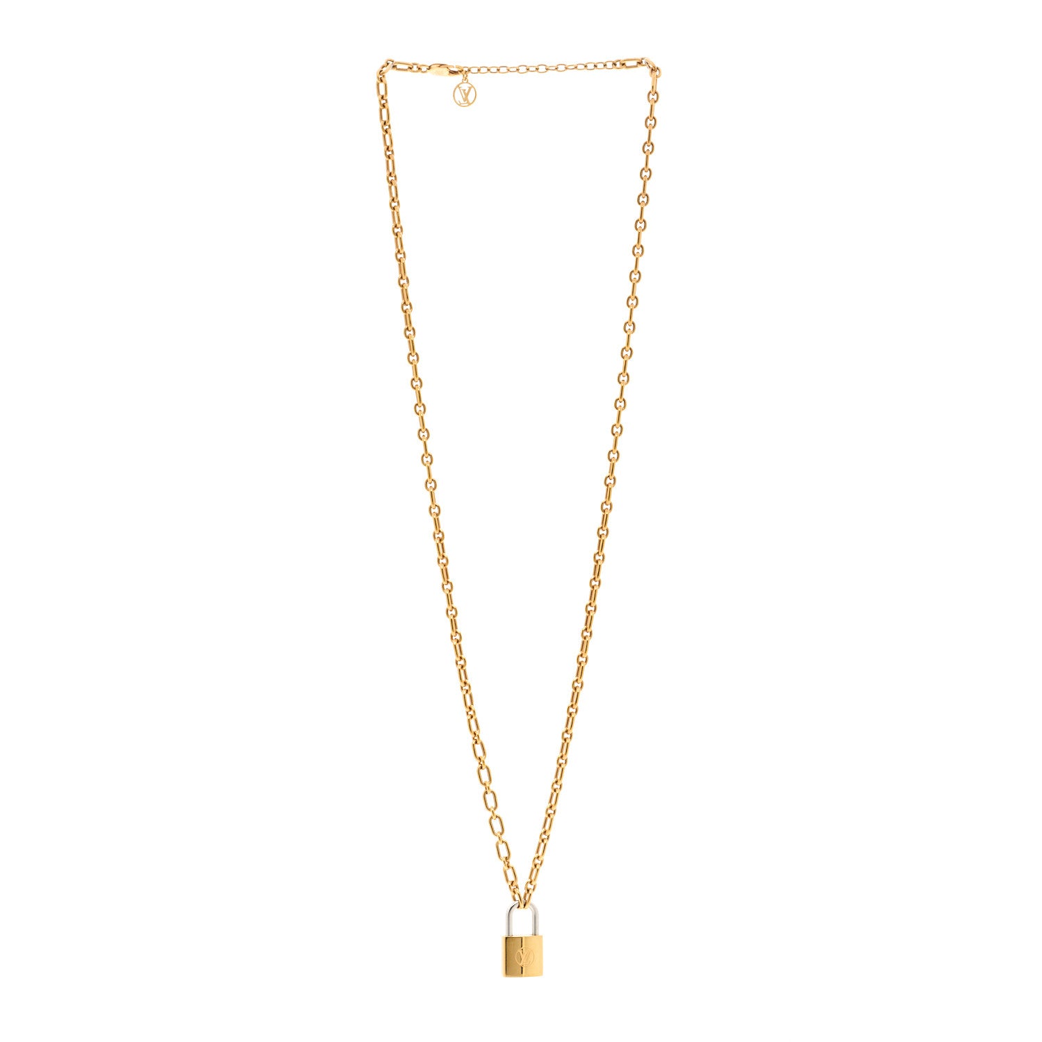 Louis Vuitton Lock Me Pendant Necklace Gold 3 of 5