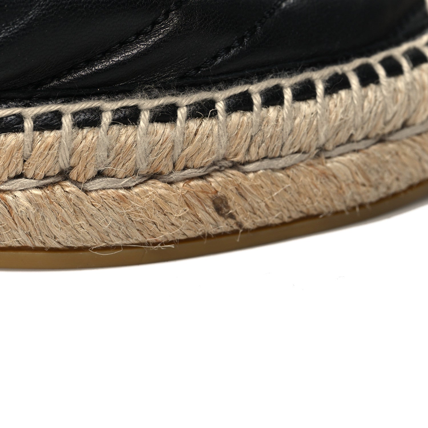 Gucci Nappa Matelasse GG Marmont Espadrille Slippers 37.5 Black 10 of 10
