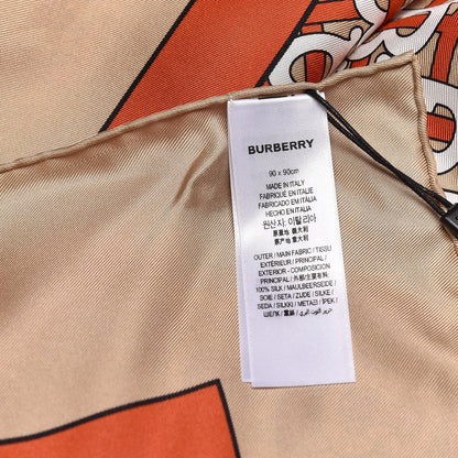 Burberry Silk Monogrammed TB Print Square Scarf Vermillion 3 of 4