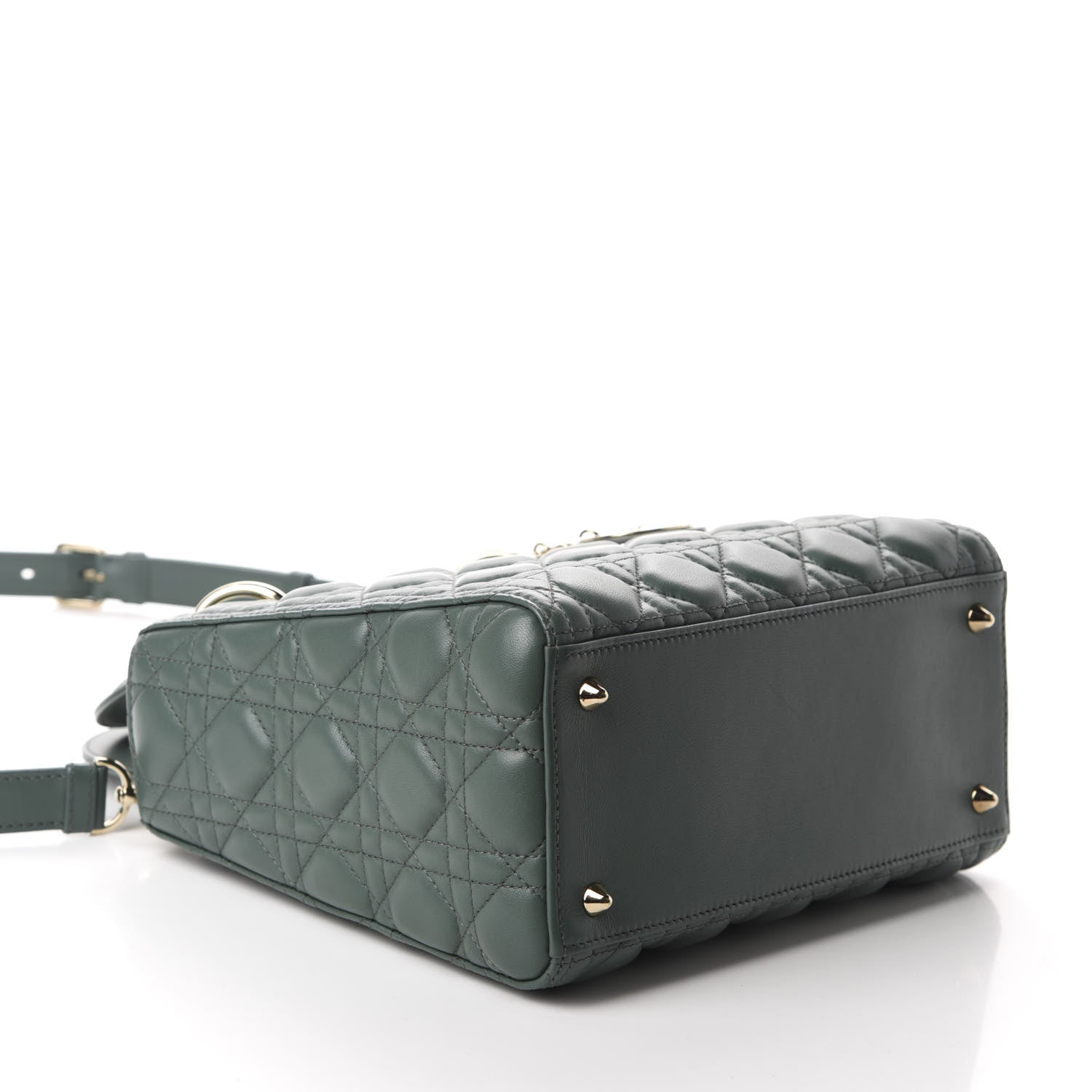 Christian Dior Lambskin Cannage Medium Lady Dior Orage 4 of 11