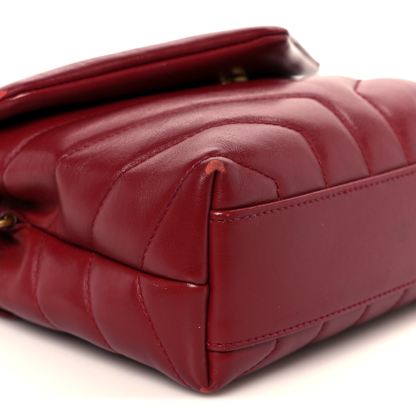 Calfskin Y Quilted Monogram Toy Loulou Crossbody Bag Rouge