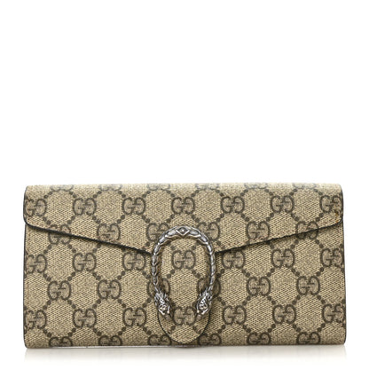 Gucci GG Supreme Monogram Dionysus Chain Clutch Wallet Beige Taupe 1 of 6