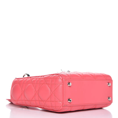 Christian Dior Lambskin Cannage Mini Lady Dior Coral 4 of 11