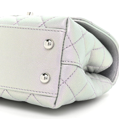 Chanel Iridescent Caviar Quilted Extra Mini Coco Handle Flap Purple 9 of 11