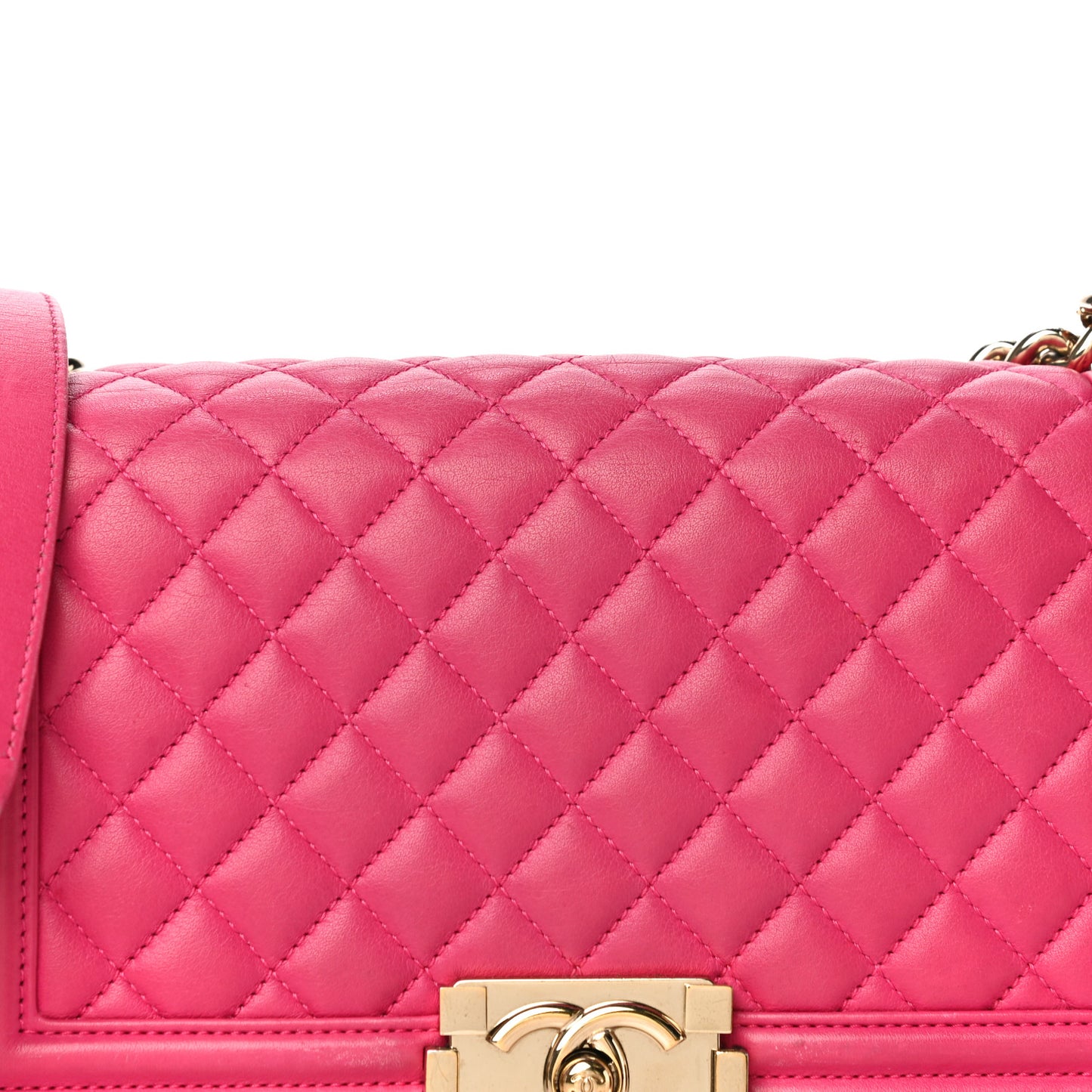Lambskin Quilted Medium Boy Flap Pink