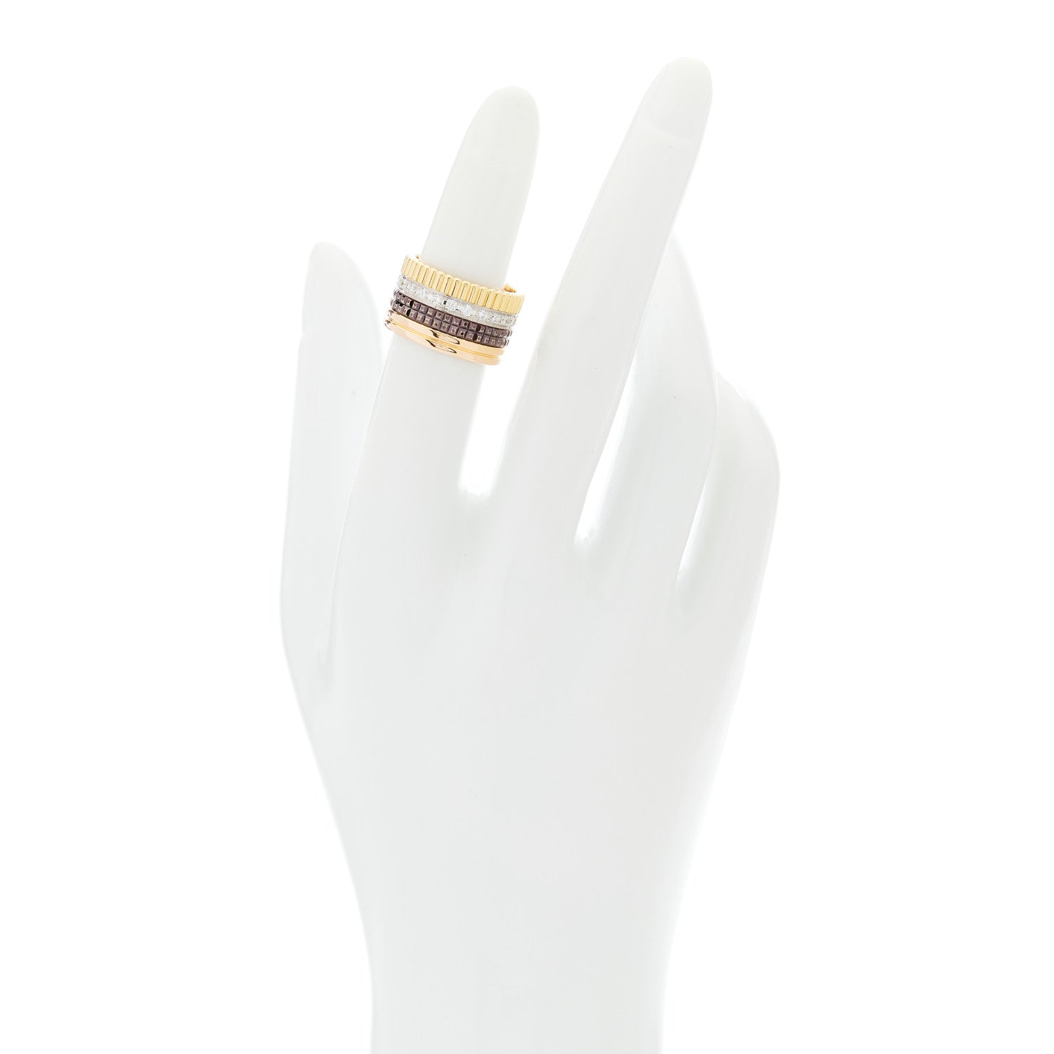 Boucheron 18K Pink Yellow White Gold Diamond PVD Large Quatre Classique Ring 49 4.75 2 of 8