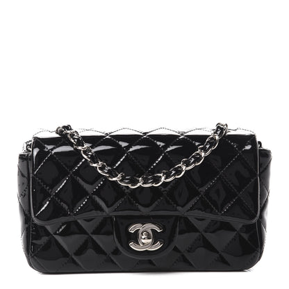 Chanel Patent Calfskin Quilted Mini Rectangular Flap Black 1 of 10