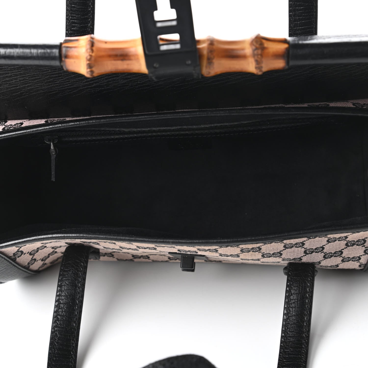 Gucci Monogram Bamboo Bullet Handbag Black 5 of 13