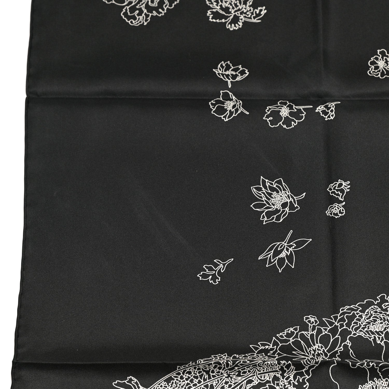 Hermes Silk Robe Legere Scarf 90 Black White 8 of 8