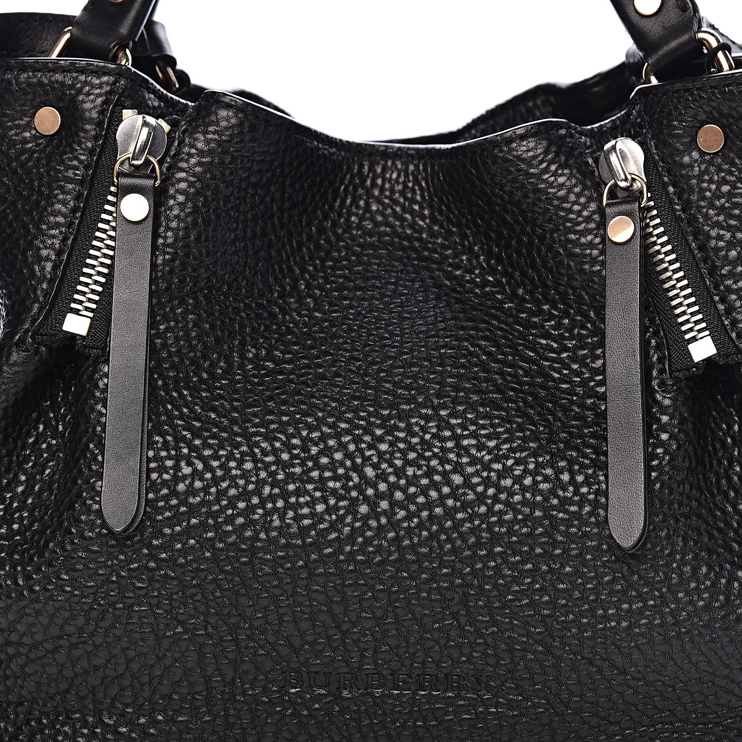 Burberry Grainy Calfskin House Check Small Maidstone Black 10 of 10