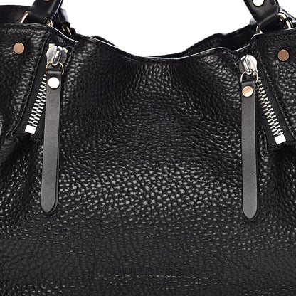Burberry Grainy Calfskin House Check Small Maidstone Black 10 of 10