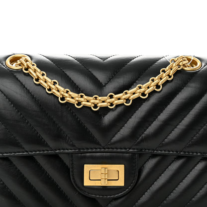 Chanel Aged Calfskin Chevron Quilted 2.55 Reissue Mini Flap Black 8 of 11