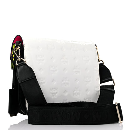 MCM Patent Small Tracy Shoulder Bag Bright White 3 of 8