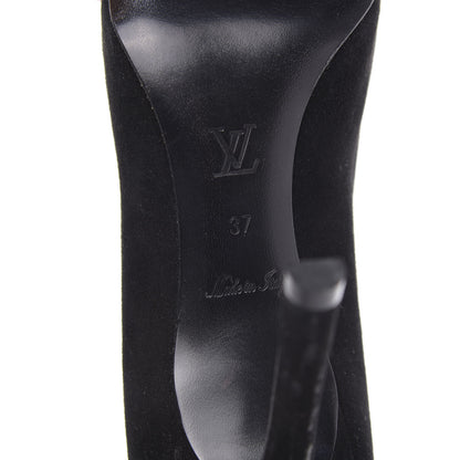 Louis Vuitton Suede Rendez Vous Pumps 37 Black 9 of 10