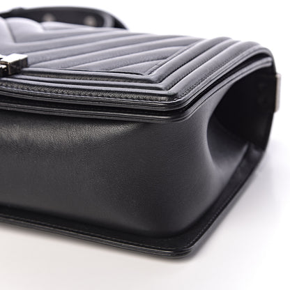 Chanel Calfskin Chevron Quilted Medium Boy Flap Black 10 of 16