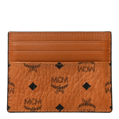 MCM Calfskin Visetos Card Holder Money Clip Cognac 1 of 8