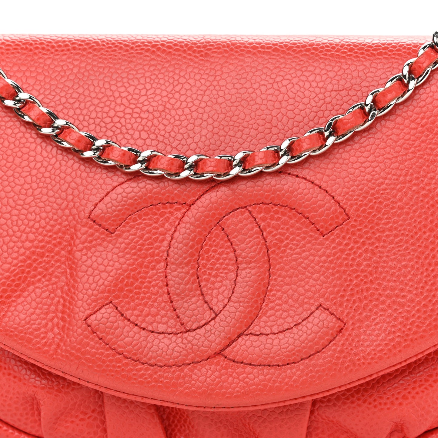 Caviar Half Moon Wallet On Chain WOC Red