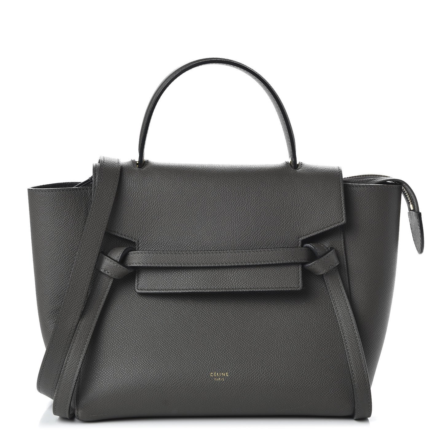 Grained Calfskin Micro Belt Bag Grey