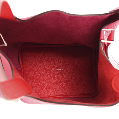 Hermes Taurillon Clemence Tri-Color Picotin Lock 18 PM Rose Extreme Rose Mexico Rouge De Coeur 5 of 12