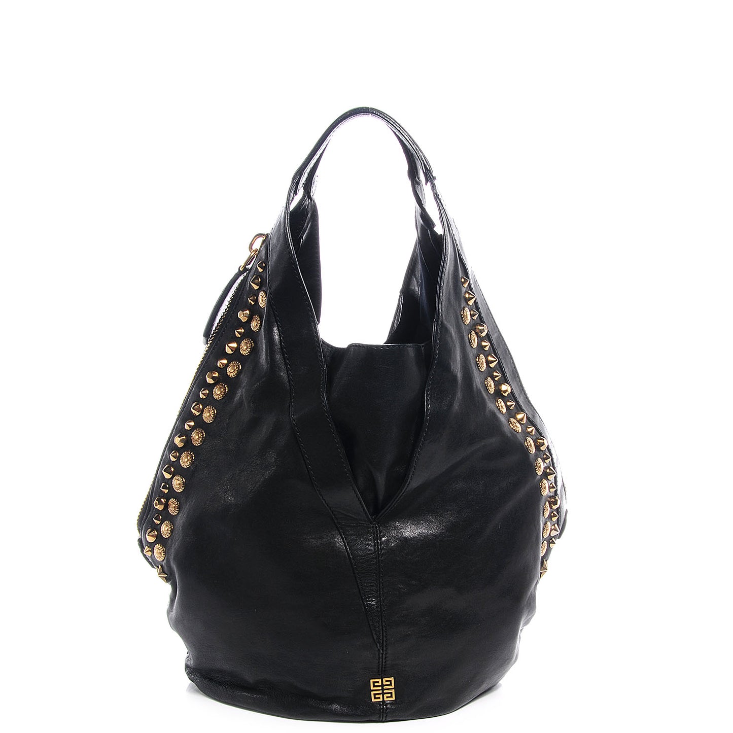 Lambskin Studded Tinhan Hobo Black