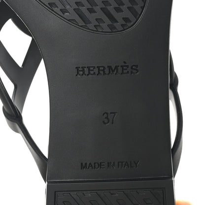 Hermes Rubber Womens Egerie Sandals 37 Black 9 of 10