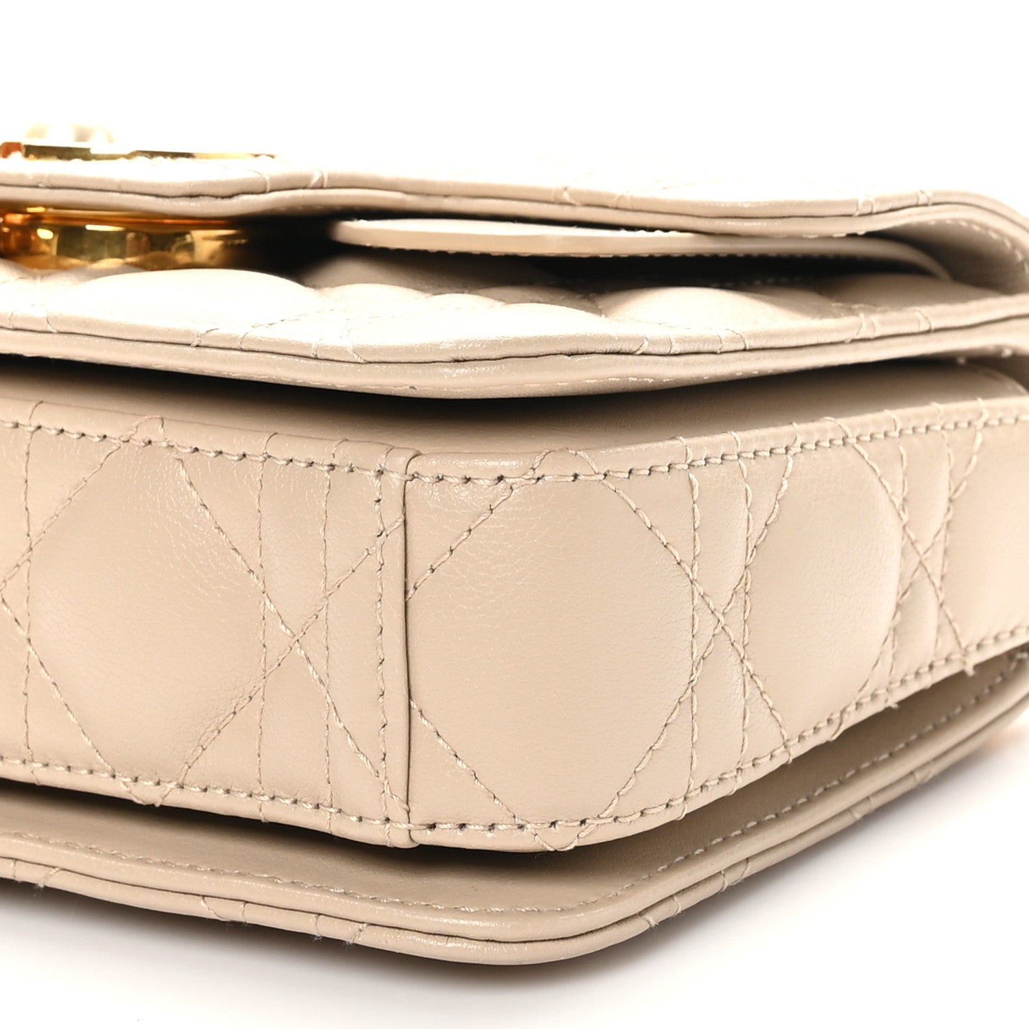 Christian Dior Lambskin Cannage Mini Jolie Top Handle Bag Beige 10 of 10