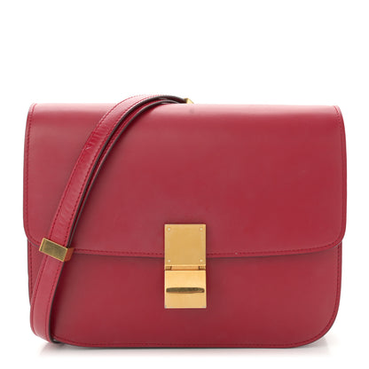Celine Box Calfskin Medium Classic Box Flap Bag Red 1 of 15