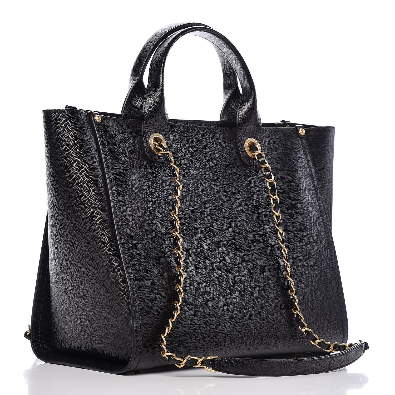 Chanel Caviar Small Studded Deauville Tote Black 3 of 10