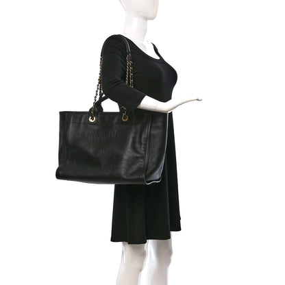 Chanel Calfskin Medium Deauville Tote Black 2 of 14