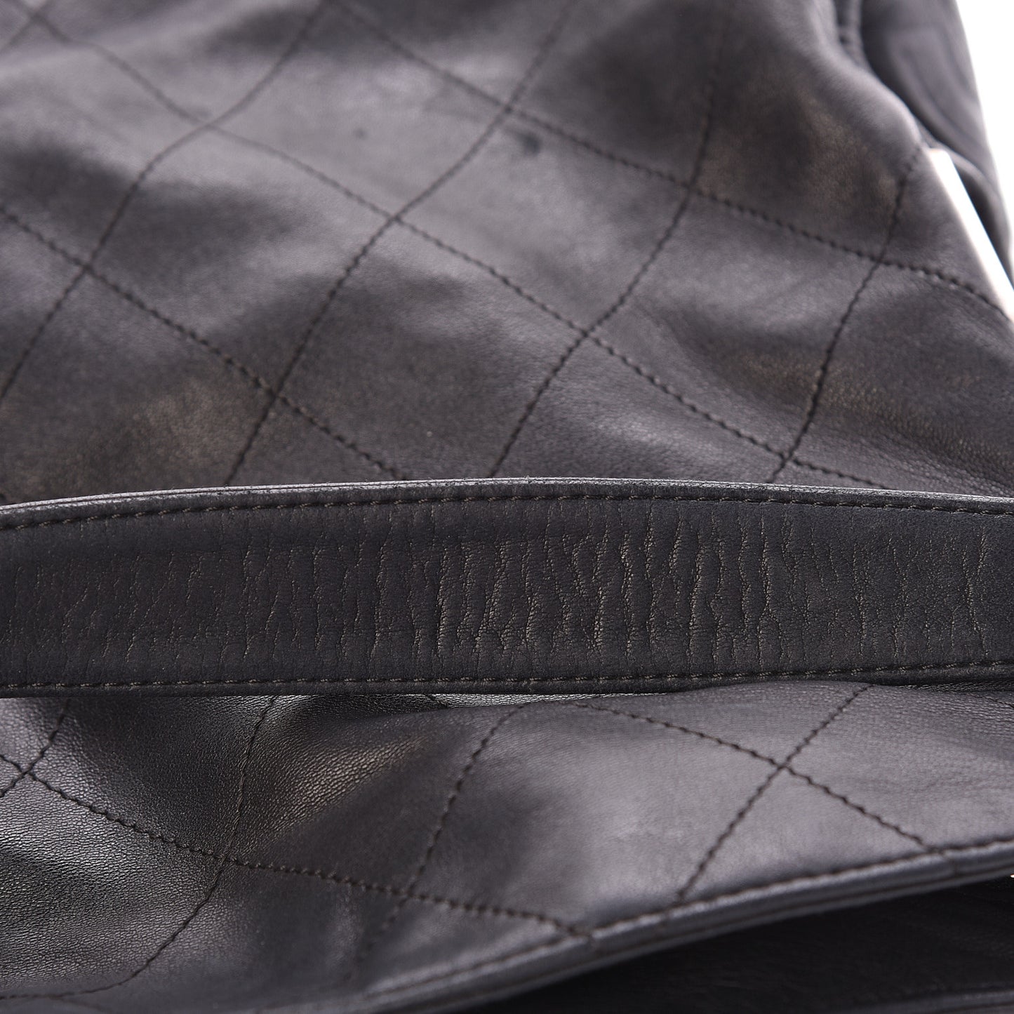Lambskin Stitched Medium Ultimate Soft Tote Black