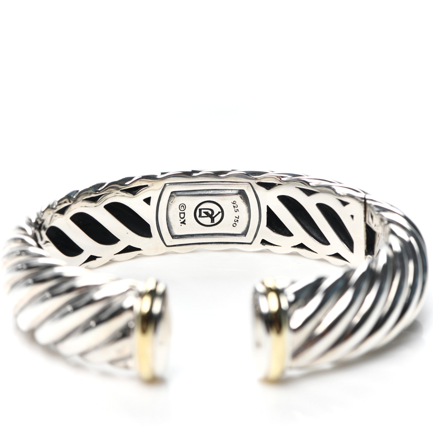 David Yurman Sterling Silver 18K Yellow Gold 15mm Waverly Bracelet 4 of 4