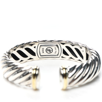 David Yurman Sterling Silver 18K Yellow Gold 15mm Waverly Bracelet 4 of 4