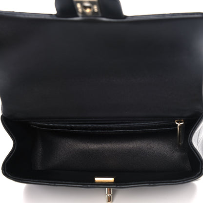 Chanel Lambskin Quilted Mini Top Handle Rectangular Flap Black 5 of 11