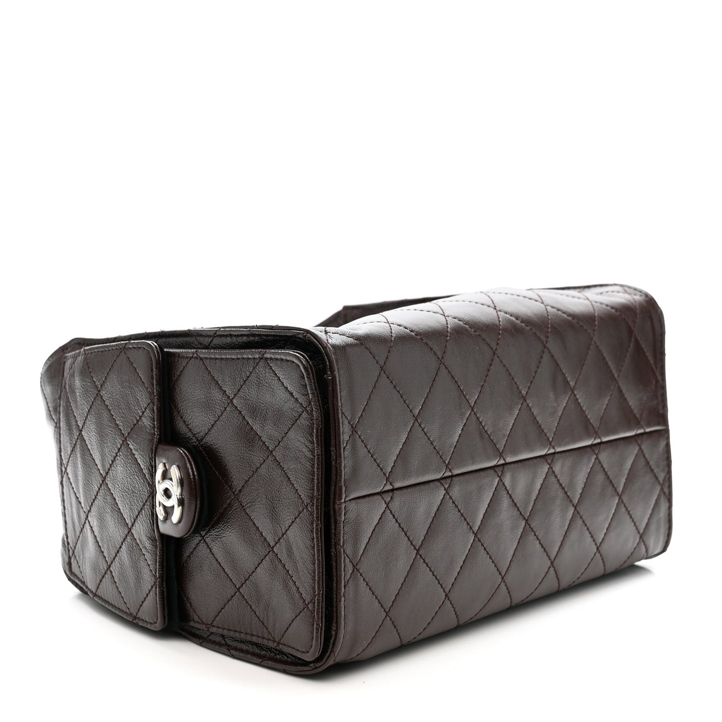 Caviar Quilted Small Chanel 25 Handbag Dark Brown