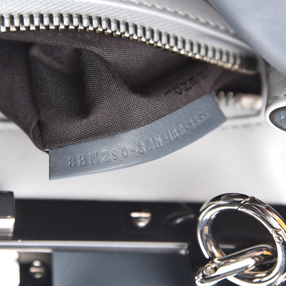 Fendi Vitello Seta Shiny Nappa Medium Peekaboo Iconic Satchel Tempesta Grigio Perla 8 of 13