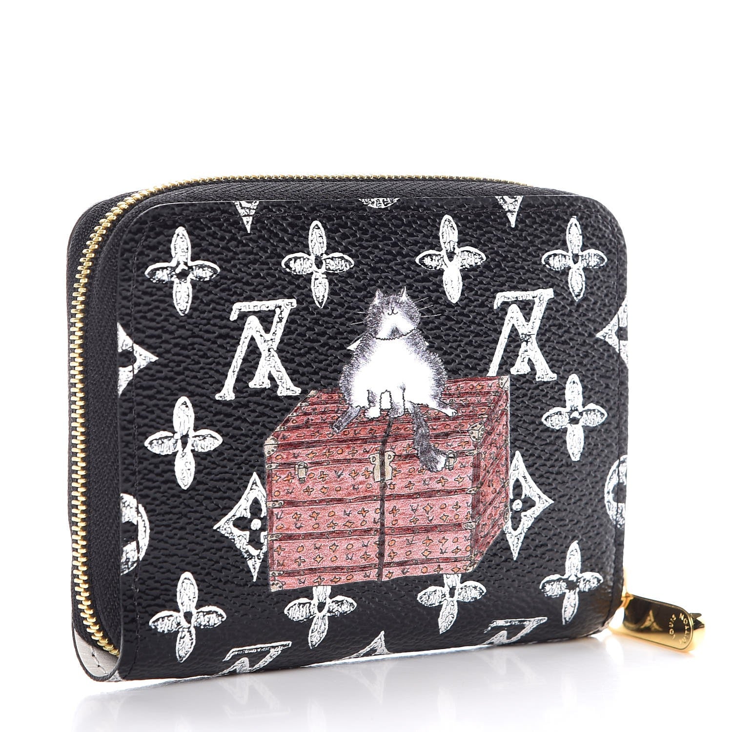 Louis Vuitton Catogram Zippy Coin Purse Black 3 of 8