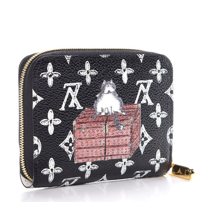 Louis Vuitton Catogram Zippy Coin Purse Black 3 of 8