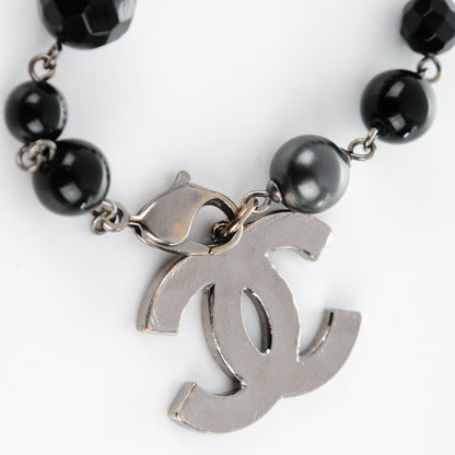 Chanel Ruthenium Beaded CC Bracelet Black 4 of 6