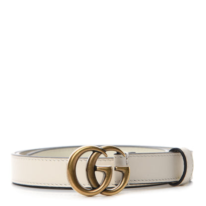 Gucci Calfskin Double G 20mm Belt 85 34 Mystic White 1 of 3