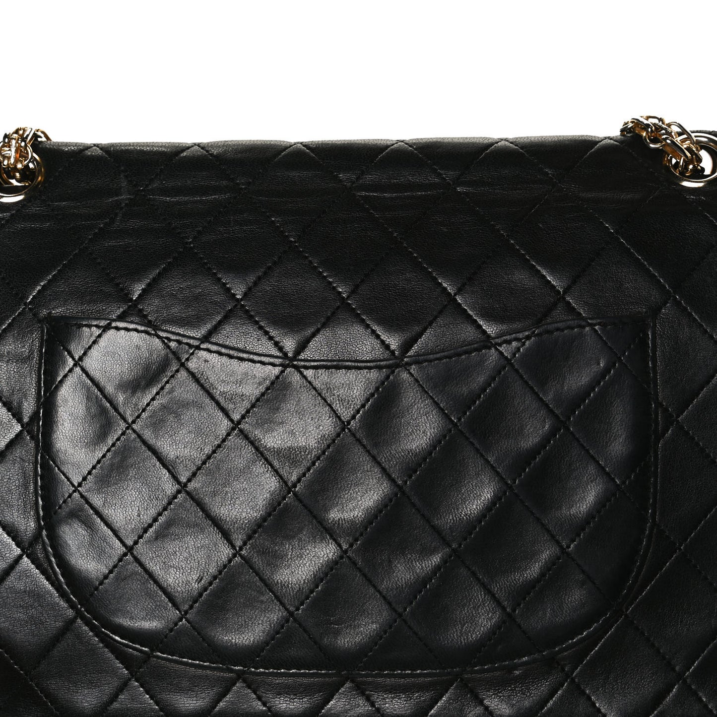 Lambskin Quilted Medium Double Flap Bijoux Chain Black